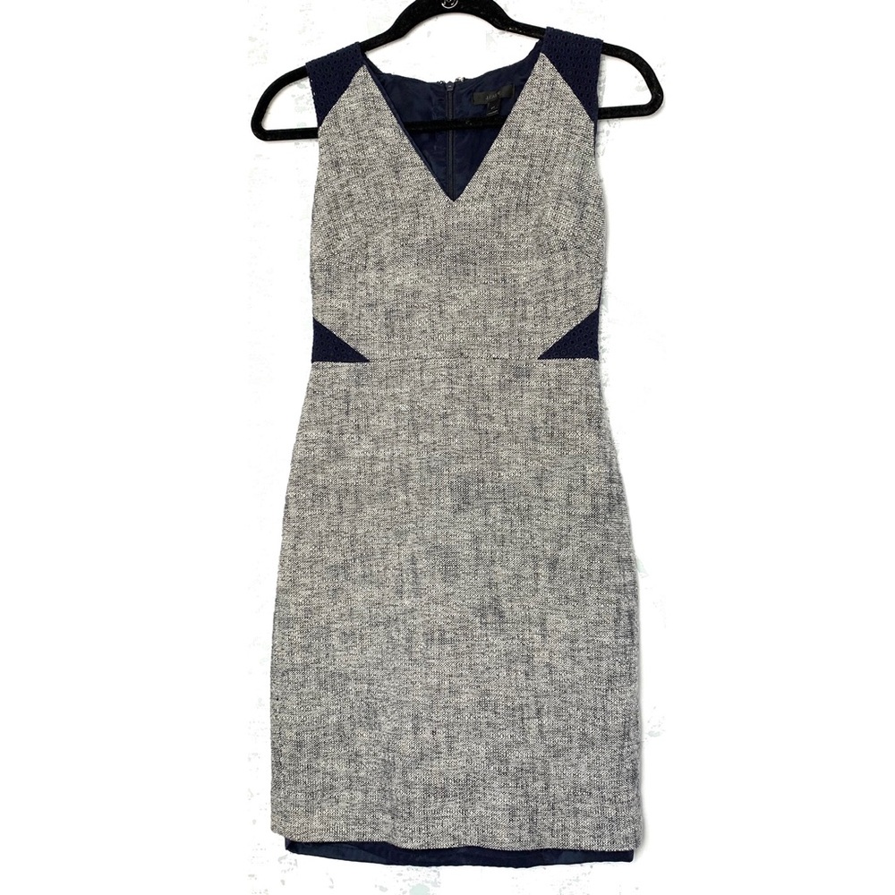 J. Crew Sleeveless Tweed and Eyelet Dress - Picture 2 of 8